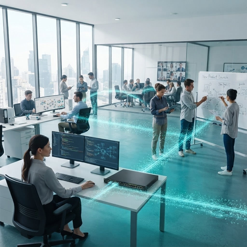 Professionisti connessi in un network digitale